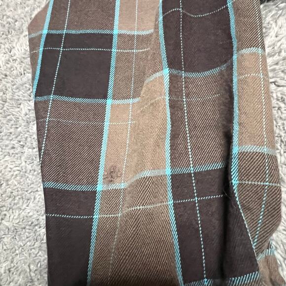 Dixxon Shirt Mens Medium Flame Resistant Plaid Button Flannel Gray Blue ** - Picture 5 of 10